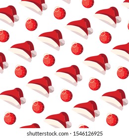 Hat and sphere background design, Merry christmas season decoration card invitation celebration and holiday theme Vector illustration