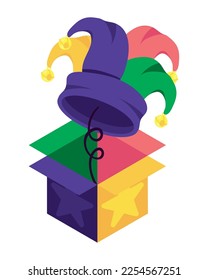 hat springing out of a box april fools day icon