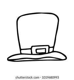 Hat for St. Patrick's day vector illustration. Doodle style. Design, print, decor, textile, paper