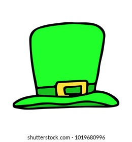 Hat for St. Patrick's day vector illustration. Doodle style. Design, print, decor, textile, paper