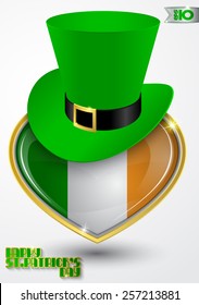 Hat St. Patrick's heart with Irish flag