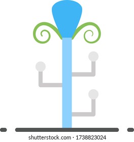 Hat Stand Rack Color Icon design, Empty Coat Stand Home and Office Concept Tailor and Sewing Equipment on white background, 