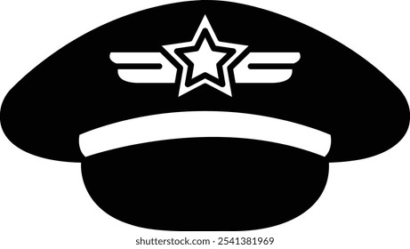 A hat with a star and an airplane on it