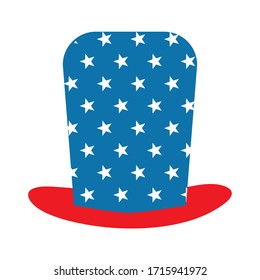 Sombrero con estrellas diseño de icono de estilo plano, celebración de fiesta feliz cumpleaños cumpleaños sorpresa aniversario y tema decorativo Ilustración vectorial