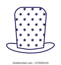 Hat with stars line style icon design, Party celebration event happy birthday holiday surprise anniversary and decorative theme Vector illustration