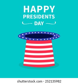 Hat with stars and strip. Presidents Day background flat design Vector illustration