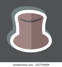 Hat Sticker en moda aislado en fondo negro