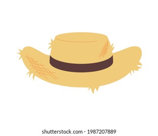 hat straw accessory farmer icon