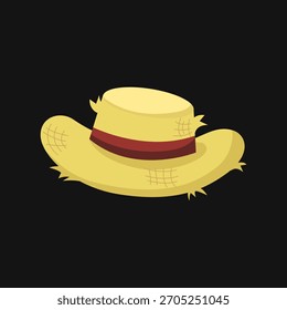 Vector de diseño de símbolo de ilustración de arte de icono de agricultor de paja de sombrero