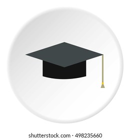 Hat student icon. Flat illustration of hat student vector icon for web