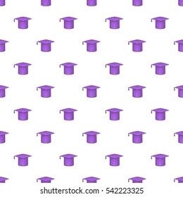 Hat student pattern. Cartoon illustration of hat student vector pattern for web