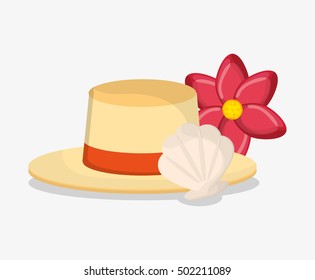 hat of summer and vacation design