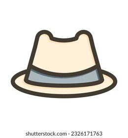 Hat Thick Line Filled Colors For Personal And Commercial Use.

