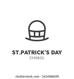 Patrick’s hat thin line icon. St. Patrick’s Day symbol. Vector illustration symbol elements for web design.