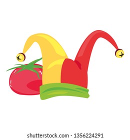 hat and tomato april fools