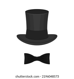 Hat top hat and bow tie illustration