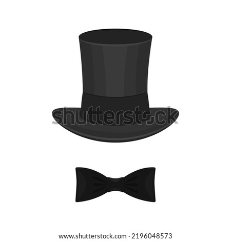 Hat top hat and bow tie illustration