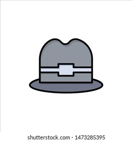 Hat, Tourism, Man  Flat Color Icon. Vector icon banner Template