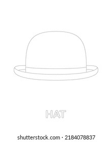Hat tracing worksheet for kids