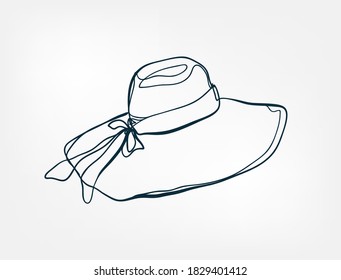 hat travel vector single one line isolated design element