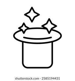 Hat Trick Vector Line Icon Design