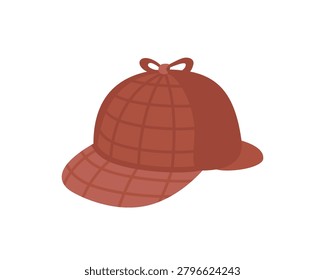 Hat type, Deerstalker. Detective Sherlock Holmes hat. Deerstalker hat, headdress of an English detective.