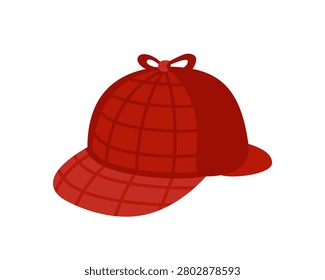 Hat type, Deerstalker. Detective Sherlock Holmes hat. Deerstalker hat, headdress of an English detective.