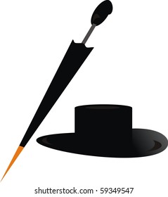 Hat and umbrella