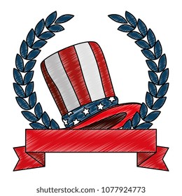 hat with united states of america flag and wreath crown