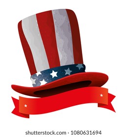 hat with united states of america flag with ribbon