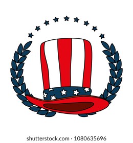hat with united states of america flag and wreath crown