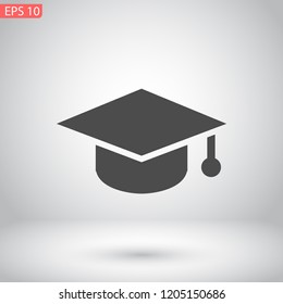 hat for the university vector icon 10 eps