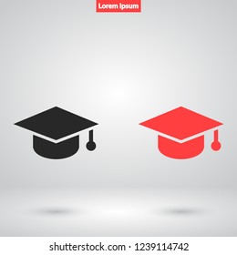 hat for the university vector icon 10 eps