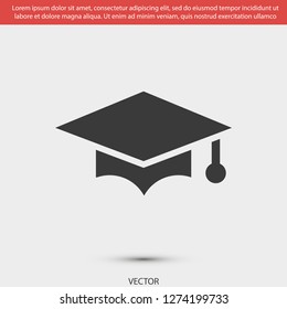 hat for the university vector icon 10 eps