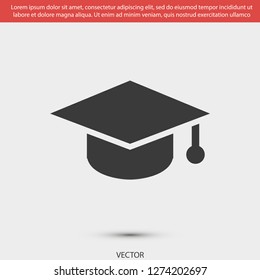 hat for the university vector icon 10 eps