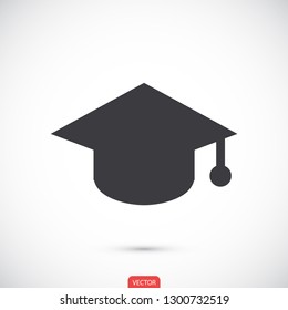 hat for the university vector icon 10 eps