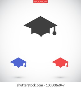 hat for the university vector icon 10 eps