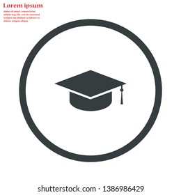 hat for the university vector icon 10 eps , Lorem ipsum Flat design