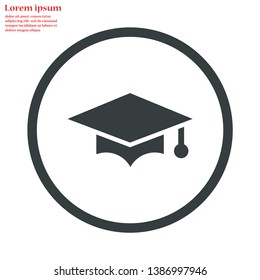 hat for the university vector icon 10 eps , Lorem ipsum Flat design