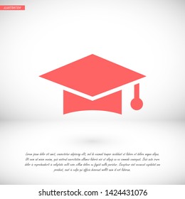 hat for the university vector icon 10 eps , Lorem ipsum Flat design