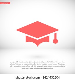 hat for the university vector icon 10 eps , Lorem ipsum Flat design