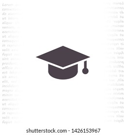 hat for the university vector icon 10 eps , Lorem ipsum Flat design