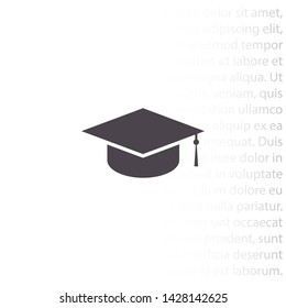 hat for the university vector icon 10 eps , Lorem ipsum Flat design