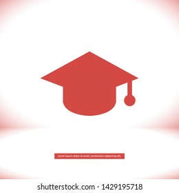 hat for the university vector icon 10 eps , Lorem ipsum Flat design