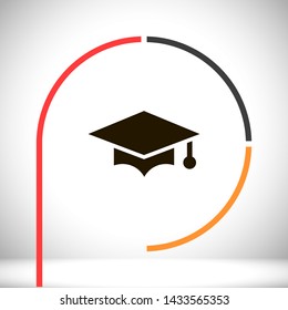 hat for the university vector icon 10 eps , Lorem ipsum Flat design