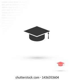 hat for the university vector icon 10 eps , Lorem ipsum Flat design