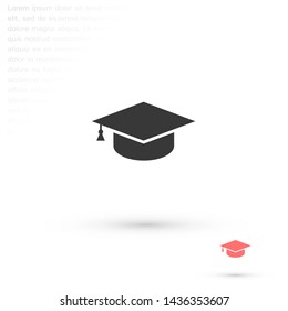 hat for the university vector icon 10 eps , Lorem ipsum Flat design