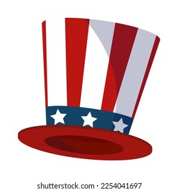 hat with US flag icon isolated