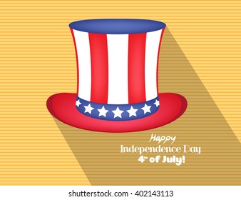 Hat in the USA flag colors flat icon