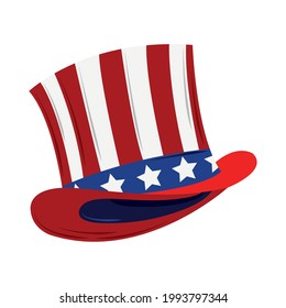 hat with USA flag isolated